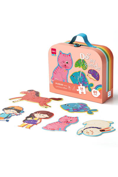 Deli PUZZLE GIFT BAG 54 PIECES GLOW-IN-THE-DARK FRIENDS 3+