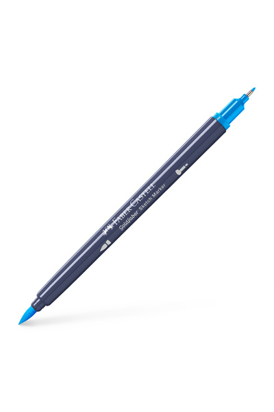Faber Castell Marker pentru schițe cu 2 vârfuri, Albastru Azur 449, GOLDFABER...
