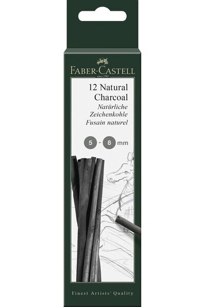 Faber Castell Cutie 12 bucăți cărbune de desen monochrom 5-8mm Faber-Castell