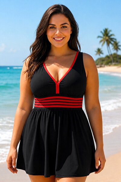 FashionForYou Κοντό φόρεμα παραλίας με ανοιχτή πλάτη MIRENA, Μεγάλα Μεγέθη - ...