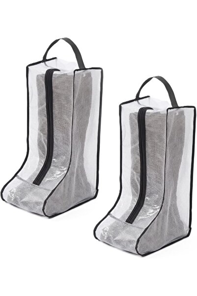 Arabest 2-Pack Portable Boots Storage Bag,Large Black,Non-Woven Fabric,for Ho...