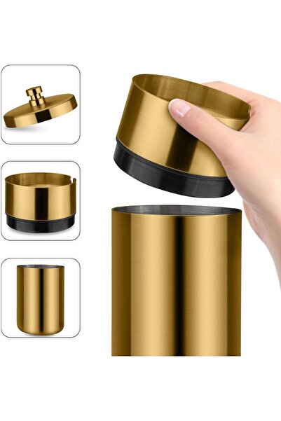 Arabest Portable Stainless Steel Car Ashtray with Lid, Windproof Odor-Proof, ...