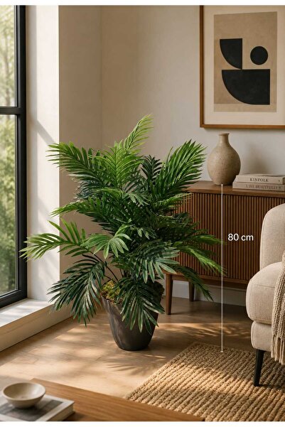 MAKİ DEKOR YAPAY AREKA 80 CM BOYUNDA YOĞUN YAPRAKLI DEKORATİF MODERN İÇ MEKAN...