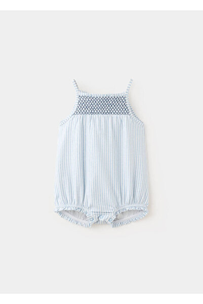 MANGO Baby İki renkli çizgili pijama takımı