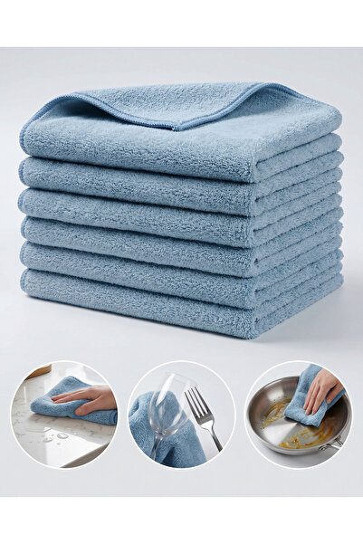 Donetella 6-Pack Microfiber Kitchen Towels 35×35 cm, 330 GSM, Super Absorbent...