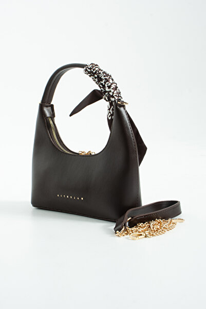 DEV 3 ADAM Eșarfă maro, model baghetă, geantă de umăr și crossbody pentru fem...