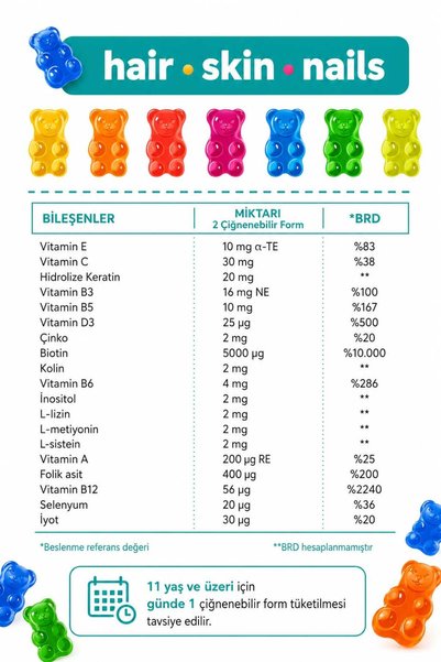 Atavit HSN ( SAÇ CİLT TIRNAK ) GUMMIES YETİŞKİN 60 ADET