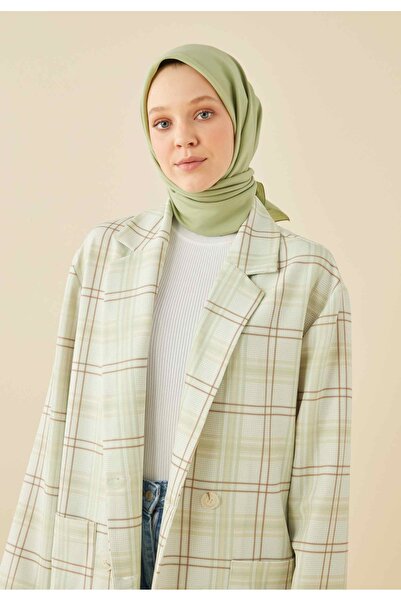 Freshscarfs Eșarfă din bumbac și mătase Verde Ceagla
