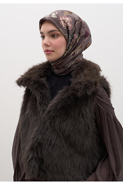 Freshscarfs Φουλάρι από βαμβάκι και βισκόζη με σχέδιο  "Dried Rose Flower Rain "