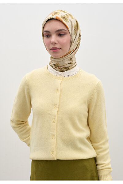 Freshscarfs Eșarfă din bumbac și viscoză cu model Khaki Fall Breeze