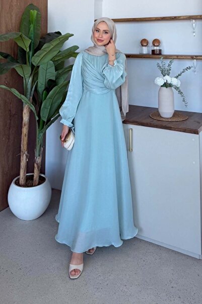 Şulemoda Giyim Daisy Piliseli Abiye Mint