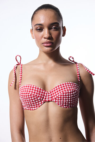 Penti Texas Red Pötikare Balenli Balconette Bikini Üstü