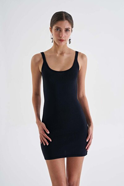 Beauty Omelette Siyah Carrie Triko Elbise