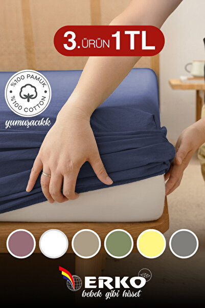 Erko Dört Mevsim 100% Cotton Combed Cotton Elastic Sheet Single Double King Size