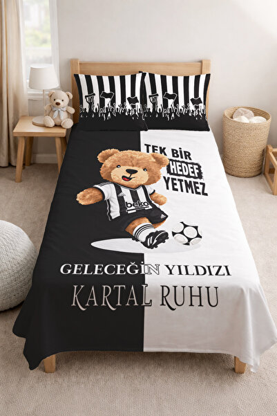 Neva Dekor Lisanslı Çocuk Yatak Örtüsü Takımı Beşiktaş Tek Kişilik