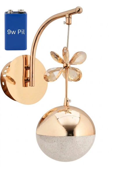 Akgül Pilli gün ışığı Ledli Lüks Duvar Aplik Gold