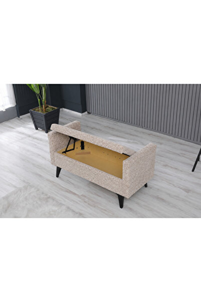 Meşe Home Toffet Bazalı Değiştirilebilir Kollu Süngerli Yüksek Plastik Ayaklı Puf - Bench