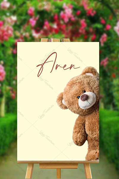 Yogi Tasarım Peluş Ayıcıklı İsme Özel Bebek Karşılama Panosu