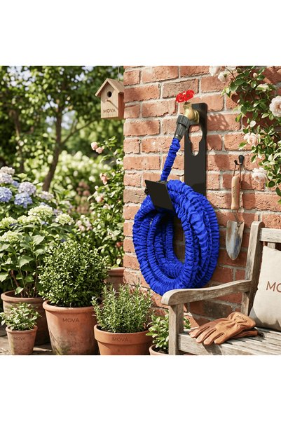 Mova Dizayn Hose Hanger Wall Mounted Metal Hose Holder, Garden Hose Hanger, Hook Hanger For Water Hose