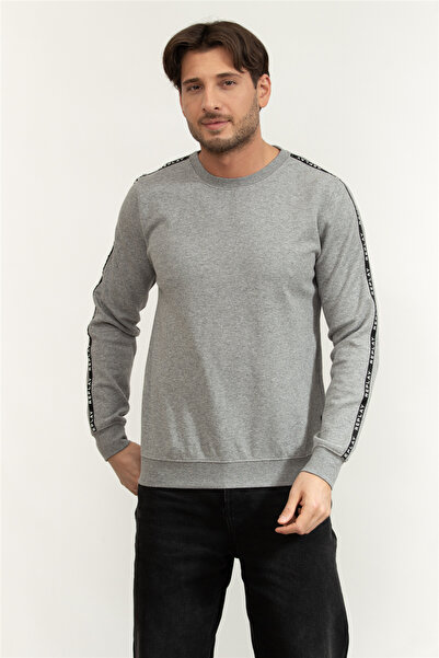 Replay Regular Erkek Bisiklet Yaka Sweatshirt Gri