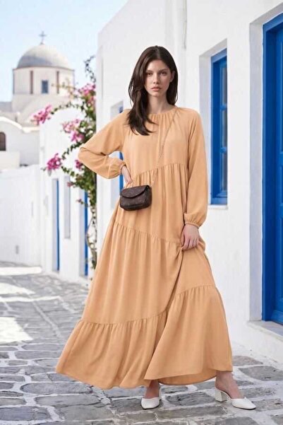 Neways 6614-Ruched Berlin haljina boje kamila