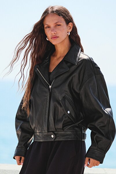 Bershka Deri biker ceket