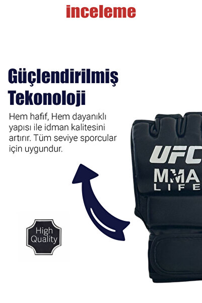 Hsport Profesyonel UFC MMA Eldiveni Kafes Dövüşü Maç ve İdman Eldiveni Deri Boks Kesik Eldiven