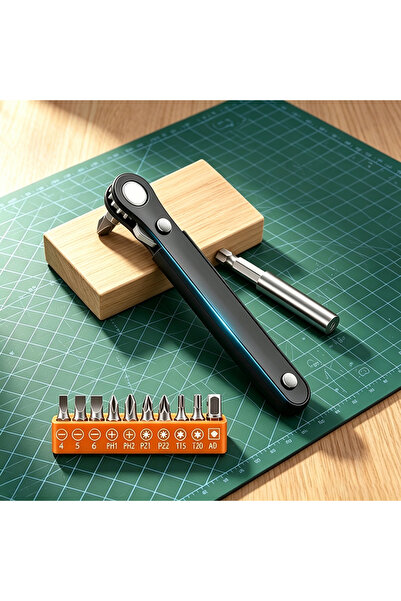 Choice Right Angle Screwdriver Set Mini Ratcheting 90 Degree Offset Wrench Ki...