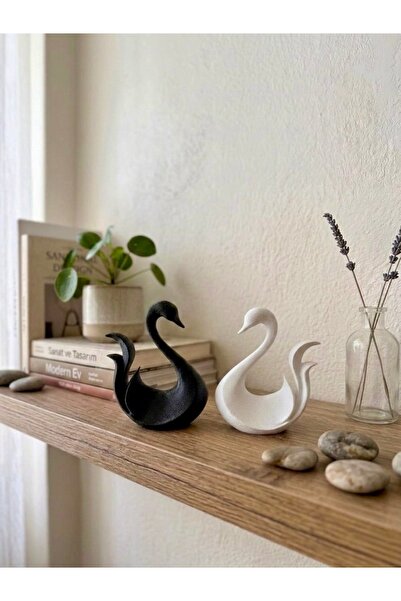 ARKlife 3D Electronic Minimalist 2li Siyah-Beyaz Kuğu Seti 15-13cm Dekoratif ...