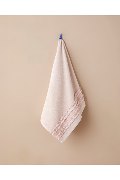 English Home Soft Ruffle Pamuk Yüz Havlusu 50x80 cm Pudra