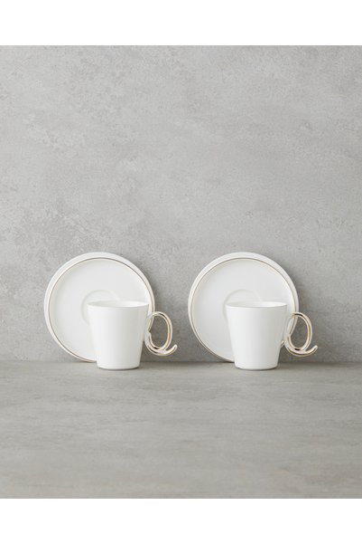 English Home Ivory Porselen 12 Parça 6 Kişilik Kahve Fincan Takımı 85 ml Beya...