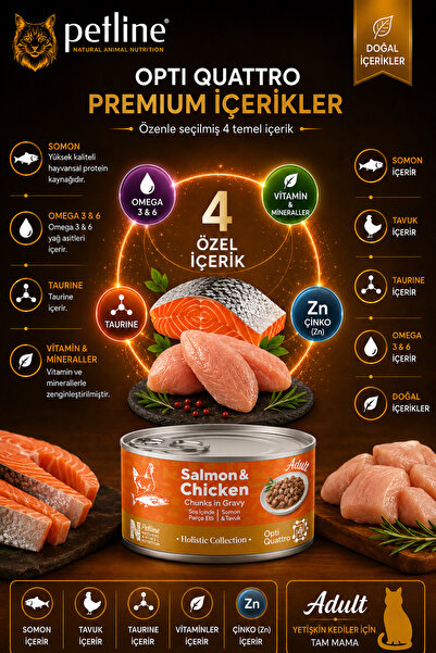 Petline Somon Ve Tavuklu Kedi Konservesi 85 Gr