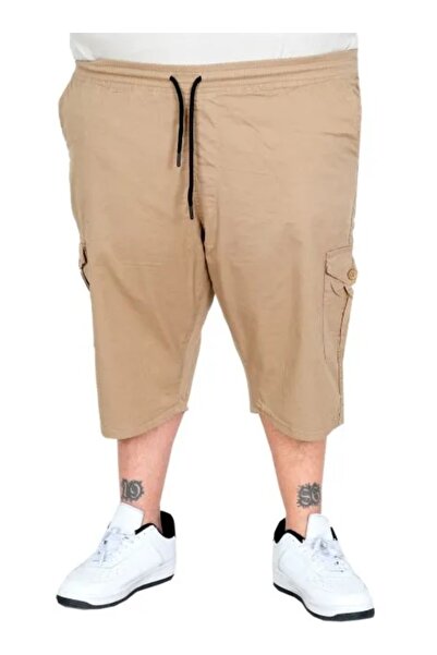 cusseli Large Size Men's Capri Cargo Pocket Valencia 21404 Cappucino