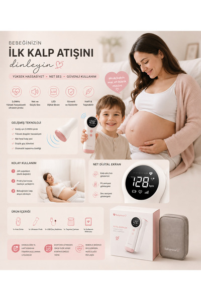 Zigver Entegre prob yükseltilmiş ev fetal doppler ultrason bebek kalp fetal m...