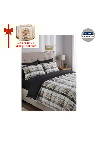 ayçiçek home Set de lenjerie de pat pentru o persoană, cu cearșaf elastic și ...