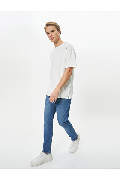 Koton Medium Indigo 740 Denim Men's Cotton Trousers - 4sam40009nd