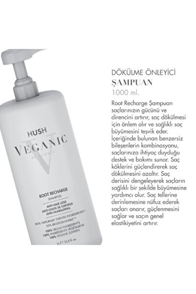 HUSH Veganic Root Recharge Dökülme Önleyici Şampuan 1000 ml