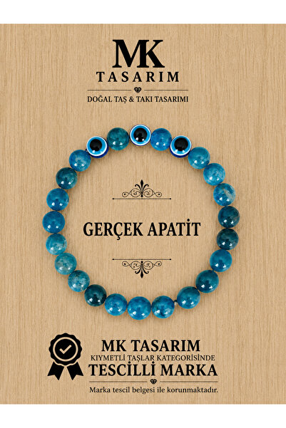 MK tasarım سوار من حجر الأباتيت الحقيقي - MKT.1.101.68 سوار مريح، مهدئ للروح،...