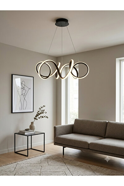 Zeya Lighting Yüksek Aydınlatmalı Kuğu Model Siyah gövde rengi sarkıt modern ...