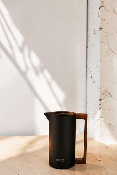 sahal aloula Premium Black Thermos - 1 Liter - Steel Inside and Outside - Kee...