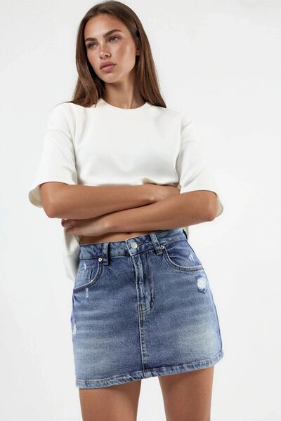 Hiccup Denim Şort Etek