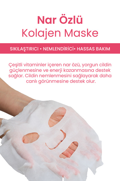 Dermal Firming, Moisturizing and Softening Pomegranate Extract Collagen Mask 23Gr