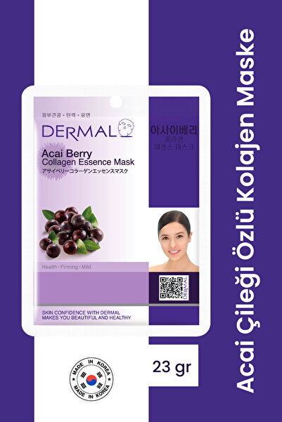 Dermal قناع الكولاجين لشد وترطيب Acai Strawberry Extract 23 Gr