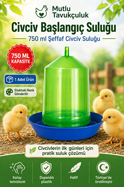 MUTLU TAVUKÇULUK 1 Adet Civciv Başlangıç Suluğu 750 ml Suluk Güvercin Tavuk B...