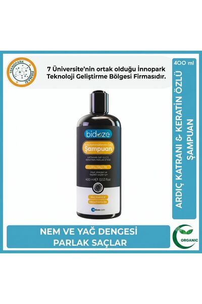 BİDOZE Juniper Tar & Keratin Shampoo 400 ml |   Anti-Dandruff and Anti-Hair Loss