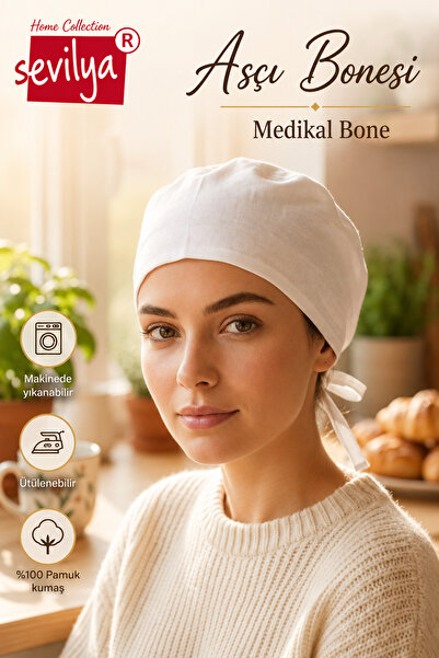 sevilya Aşçı Bonesi Medikal Bone Aşçı Şapkası Cerrahi Bone