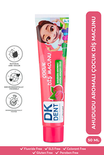 DKDENT Ahududu Aromalı Florürsüz Vegan Çocuk Diş Macunu Pırıl 50 ml