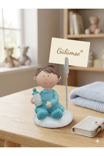 Firuze Hediyelik Baby-Themed Decorative Note Holder, Desk Top Note Holder, Ca...