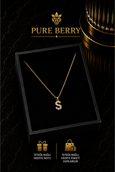 PURE BERRY ZİRKON TAŞLI S HARFİ ÇELİK KOLYE