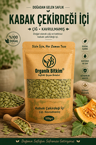OB Organik Bitkim Kabak Çekirdeği Içi Çiğ 100 gr